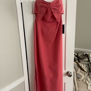 Pink seersucker formal dress
